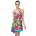 Colorful distorted shapes on a grey background                                                        Summer Time Chiffon Dress