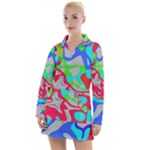 Colorful distorted shapes on a grey background                                                      Women s Hoodie Dress