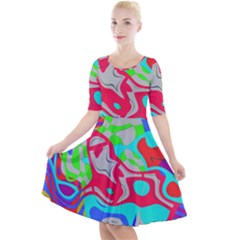 Quarter Sleeve A-Line Dress 