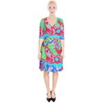 Colorful distorted shapes on a grey background                                                         Wrap Up Cocktail Dress