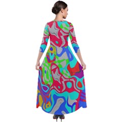 Quarter Sleeve Maxi Velour Dress 