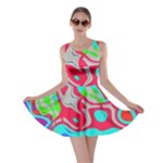 Colorful distorted shapes on a grey background                                                     Skater Dress