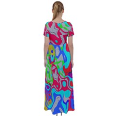 High Waist Short Sleeve Maxi Dress 