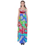 Colorful distorted shapes on a grey background                                                     Empire Waist Maxi Dress