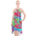 Colorful distorted shapes on a grey background                                                    High-Low Halter Chiffon Dress