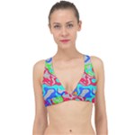 Colorful distorted shapes on a grey background                                                   Classic Banded Bikini Top