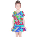 Colorful distorted shapes on a grey background                                                    Kids  Simple Cotton Dress