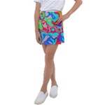 Colorful distorted shapes on a grey background                                                        Kids  Tennis Skirt