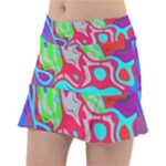 Colorful distorted shapes on a grey background                                                     Tennis Skirt