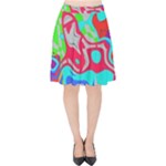 Colorful distorted shapes on a grey background                                                    Velvet High Waist Skirt