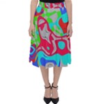 Colorful distorted shapes on a grey background                                                    Folding Skater Skirt