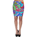 Colorful distorted shapes on a grey background                                                     Bodycon Skirt