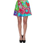 Colorful distorted shapes on a grey background                                                     Skater Skirt