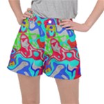 Colorful distorted shapes on a grey background                                                    Stretch Ripstop Shorts