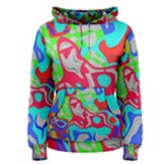 Colorful distorted shapes on a grey background                                                     Women s Pullover Hoodie