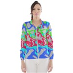 Colorful distorted shapes on a grey background                                                     Wind Breaker (Women)