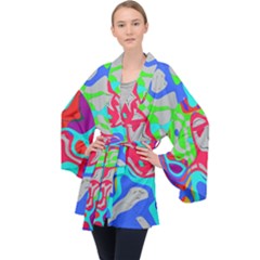 Long Sleeve Velvet Kimono  