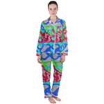 Colorful distorted shapes on a grey background                                                  Satin Long Sleeve Pyjamas Set