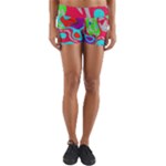 Colorful distorted shapes on a grey background                                                   Yoga Shorts