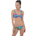 Colorful distorted shapes on a grey background                                                     Ring Detail Crop Bikini Set