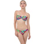 Colorful distorted shapes on a grey background                                                     Classic Bandeau Bikini Set