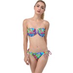 Colorful distorted shapes on a grey background                                                  Twist Bandeau Bikini Set