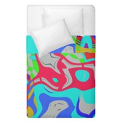 Colorful distorted shapes on a grey background                                                      Duvet Cover (Single Size) from ArtsNow.com