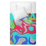 Colorful distorted shapes on a grey background                                                      Duvet Cover (Single Size)