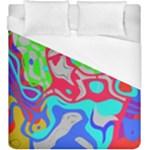 Colorful distorted shapes on a grey background                                                      Duvet Cover (King Size)