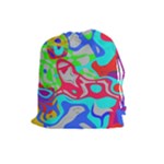 Colorful distorted shapes on a grey background                                                     Drawstring Pouch