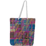 Colorful shapes texture                                               Full Print Rope Handle Tote (Large)