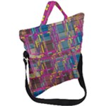 Colorful shapes texture                                                   Fold Over Handle Tote Bag