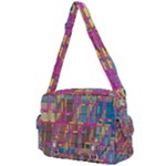 Colorful shapes texture                                                Buckle Multifunction Bag