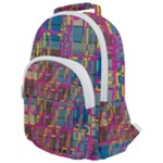 Colorful shapes texture                                                Rounded Multi Pocket Backpack