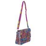 Colorful shapes texture                                               Shoulder Bag with Back Zipper