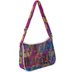 Colorful shapes texture                                               Zip Up Shoulder Bag