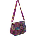 Colorful shapes texture                                              Saddle Handbag