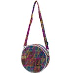 Colorful shapes texture                                               Crossbody Circle Bag