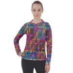 Colorful shapes texture                                                 Women s Pique Long Sleeve Tee