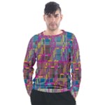 Colorful shapes texture                                                 Men s Long Sleeve Raglan Tee