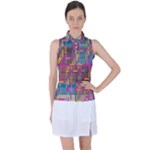 Colorful shapes texture                                                  Women’s Sleeveless Polo