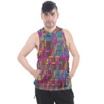 Colorful shapes texture                                                 Men s Sleeveless Hoodie