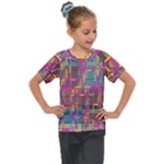 Colorful shapes texture                                                Kids  Mesh Piece Tee