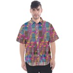 Colorful shapes texture                                                 Men s Short Sleeve Shirt