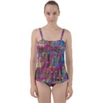 Colorful shapes texture                                                  Twist Front Tankini Set