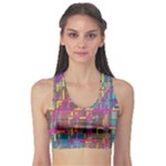 Colorful shapes texture                                                  Women s Sports Bra