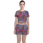 Colorful shapes texture                                                  Crop Top and Shorts Co-Ord Set