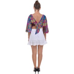 Tie Back Butterfly Sleeve Chiffon Top 