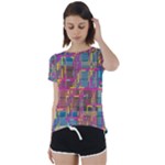 Colorful shapes texture                                                   Short Sleeve Foldover Tee