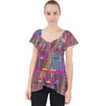 Colorful shapes texture                                                 Lace Front Dolly Top